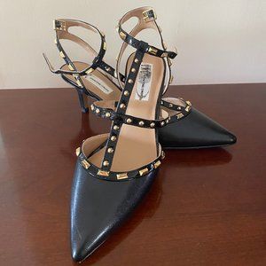 INC Carma Pointed Toe Studded Kitten Heel
